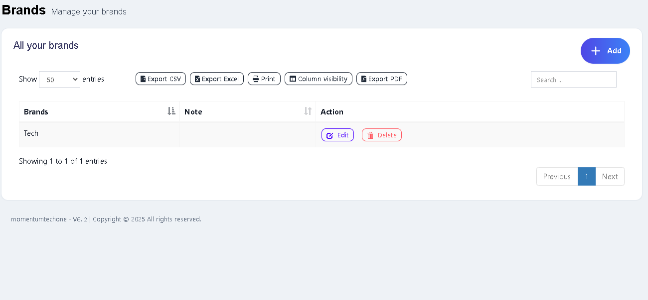 Manage Brands